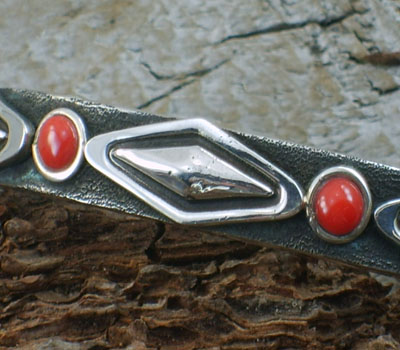 native american coral diamond sterling cuff bracelet (1).jpg